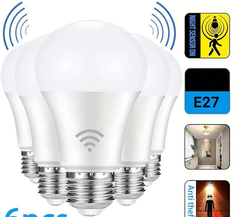 1 pcs Radar Motion Sensor Light Bulb 220V 110V E27 LED Lamp Smart Infrared Bulb 6W Working in Night Darkness