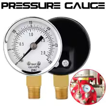 Pipe pressure gauge 0-30psi 0-2bar 40MM Diameters Pressure Gauge Plumber instrument