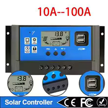 PWM Solar Charge Controller 60A  Dual USB LCD Display 12V 24V Solar Cell Panel Charger Regulator with Load