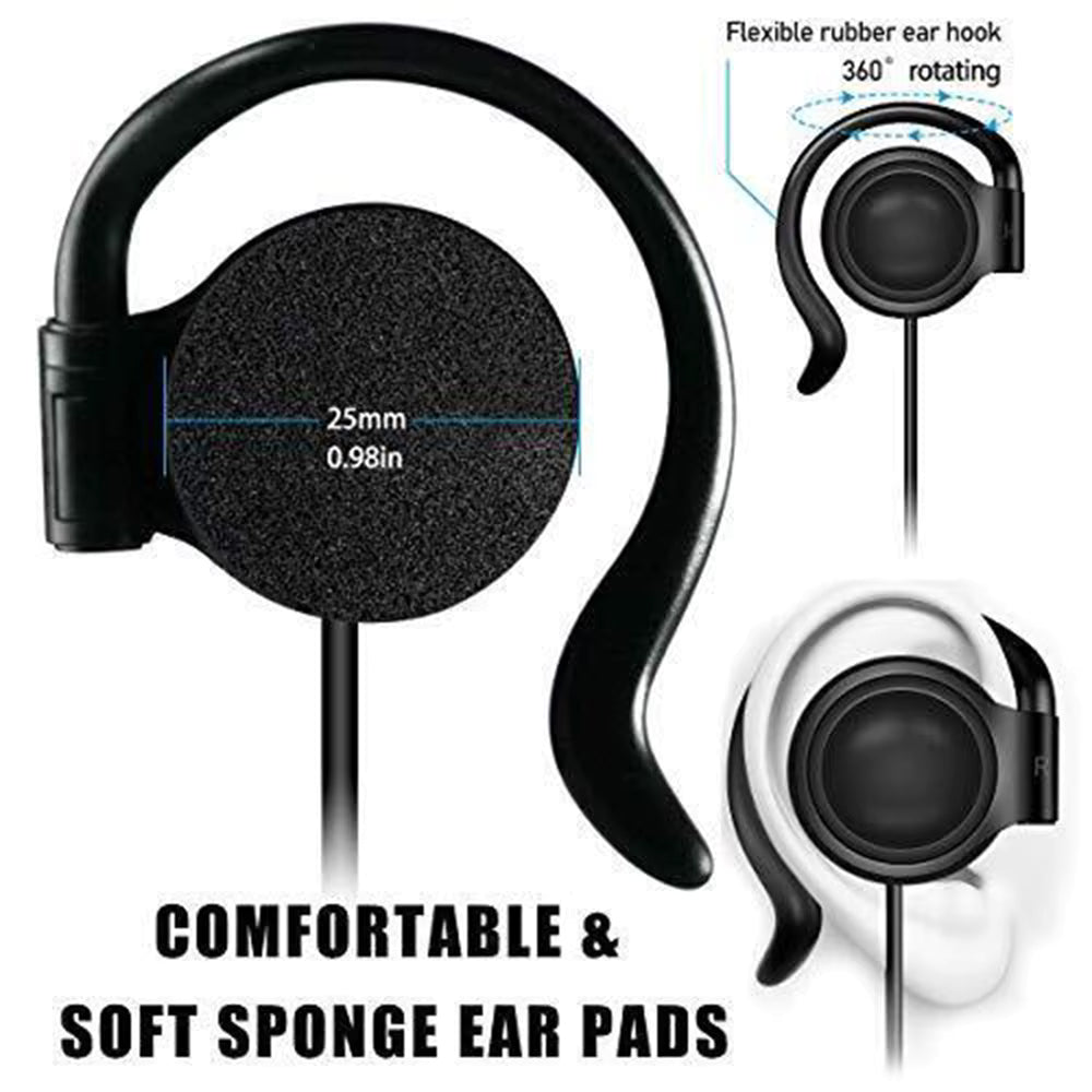 Universal 3.5mm Wired Headphones Unilateral Headset Hanging Ear Style Earphone Stereo Subwoofer Headphone Right/Left Ear