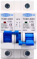 TOMZN 1P+1P MTS 6A-63A MTS Manual transfer switch Circuit breaker MCB 50Hz/60Hz 400V~ Changeover Switch